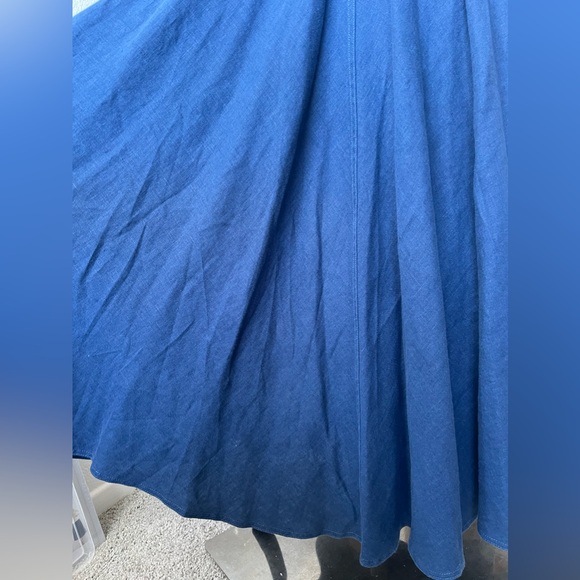 New Ralph Lauren Midi 100% Linen Navy Dress (8) - Picture 12 of 16